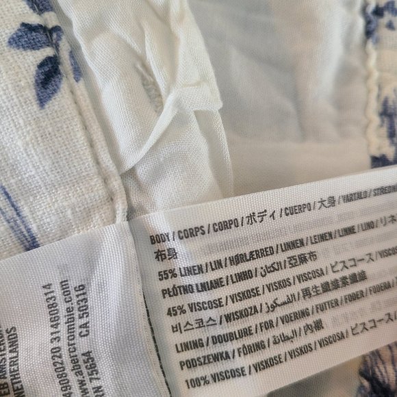 Abercrombie and Fitch Linen Blend Shorts Tropical Print Tailored Beach Resort M - Picture 8 of 10